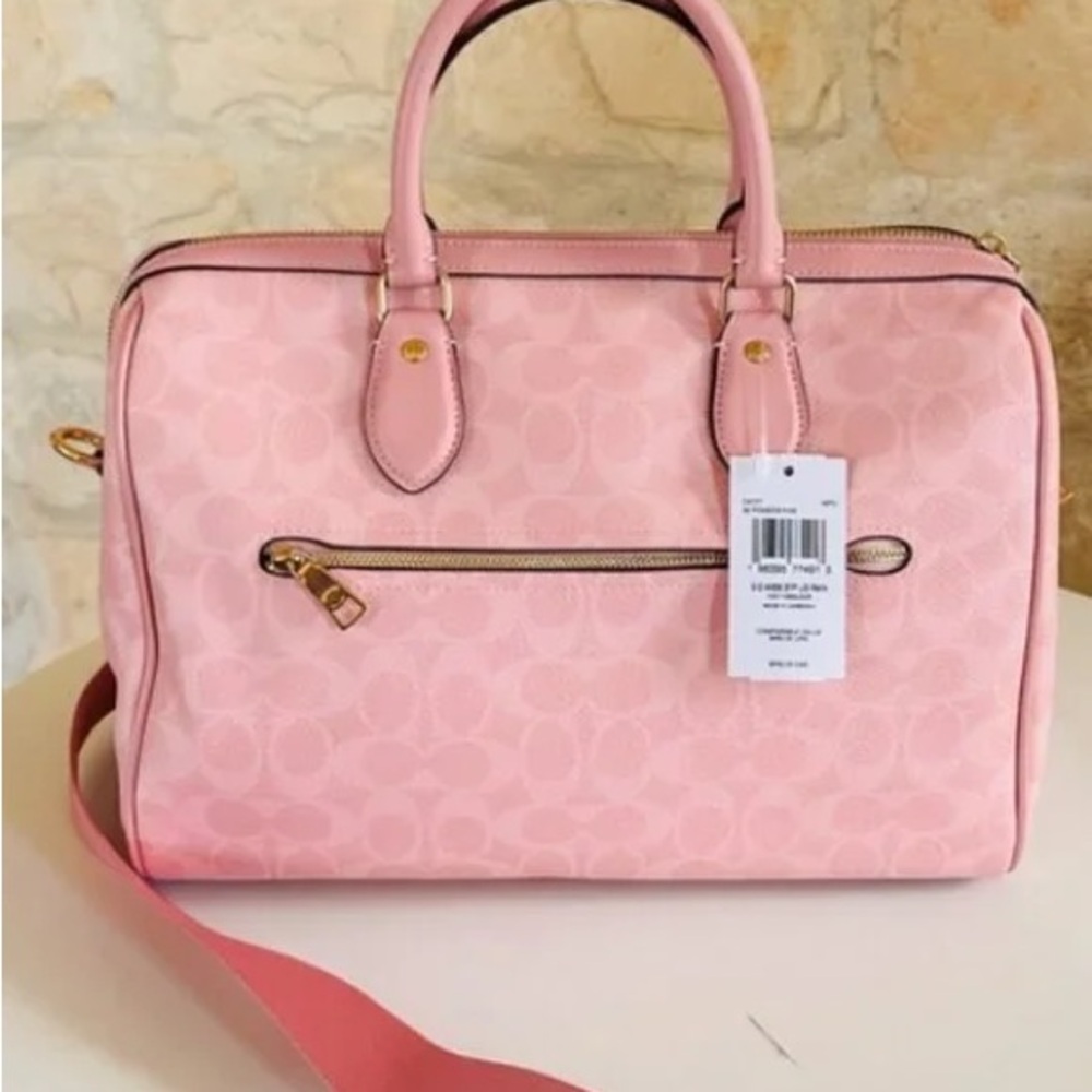 Coach Pink Signature Satchel and Matching Wallet Set - Picture 5 of 5